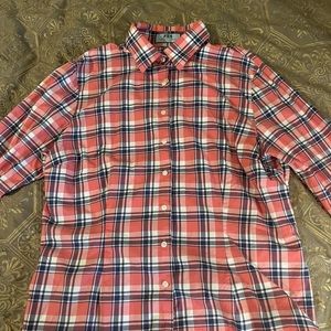 Hawes & Curtis Women's Fitted Barrel Cuff Dress Shirt Pink And Blue Size UK:18